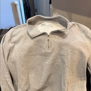 BKE Men's Light Gray Zip-Up Sweater